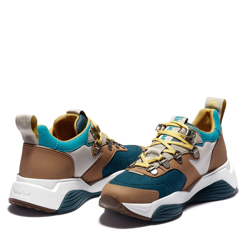 Timberland Womens Sneakers Emerald Bay Mixed-Media - Blue/Brown - India VG0291673